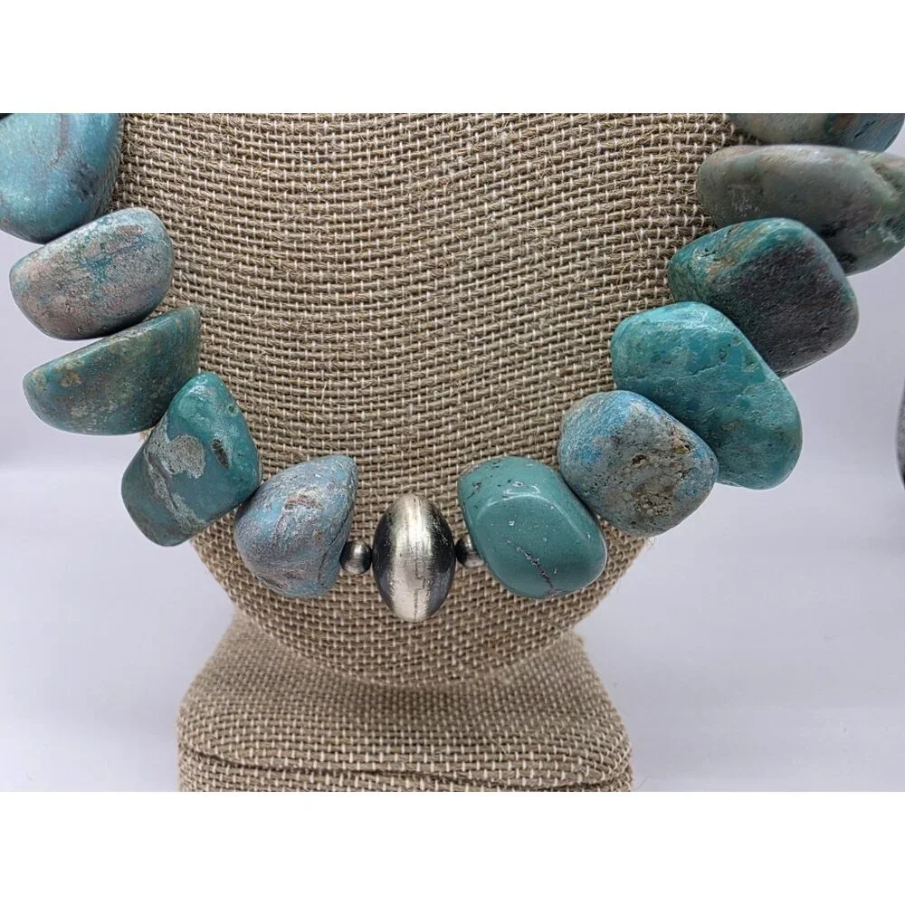 Huge Turquoise and Navajo Pearls Necklace 22